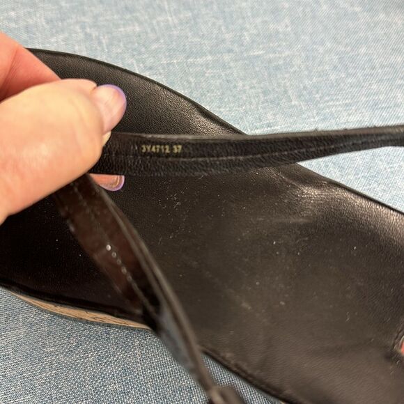 Prada Linea Rossa Patent Leather Colorblock Wedge Sandal Size 7 - Picture 11 of 11